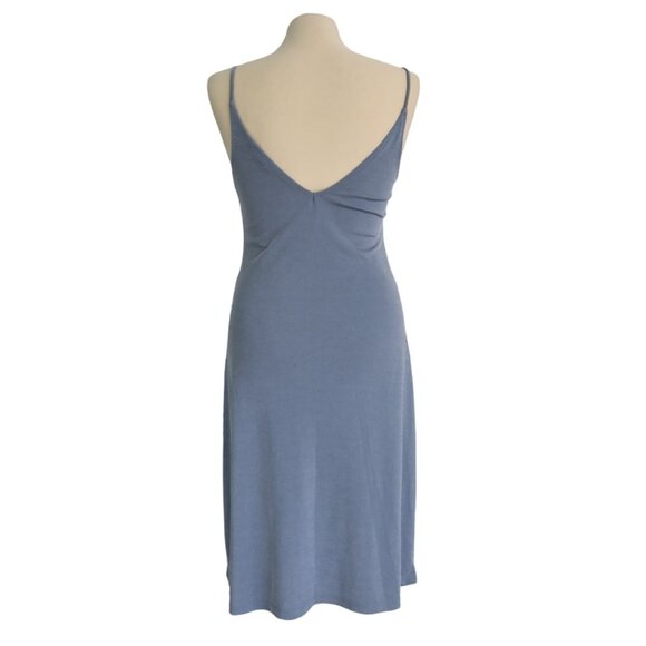 Zara Blue Midi Slip Dress Strappy Button Front Minimalist Summer Casual  Small - Picture 3 of 6